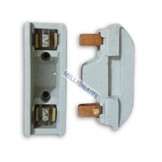 Side and base view of 32A porcelain KitKat fuse unit with copper terminals by Millionaire
