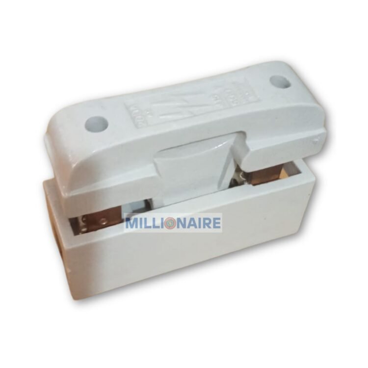 White porcelain cutout fuse unit manufactured by Millionaire, based in Coimbatore, Tamil Nadu, India